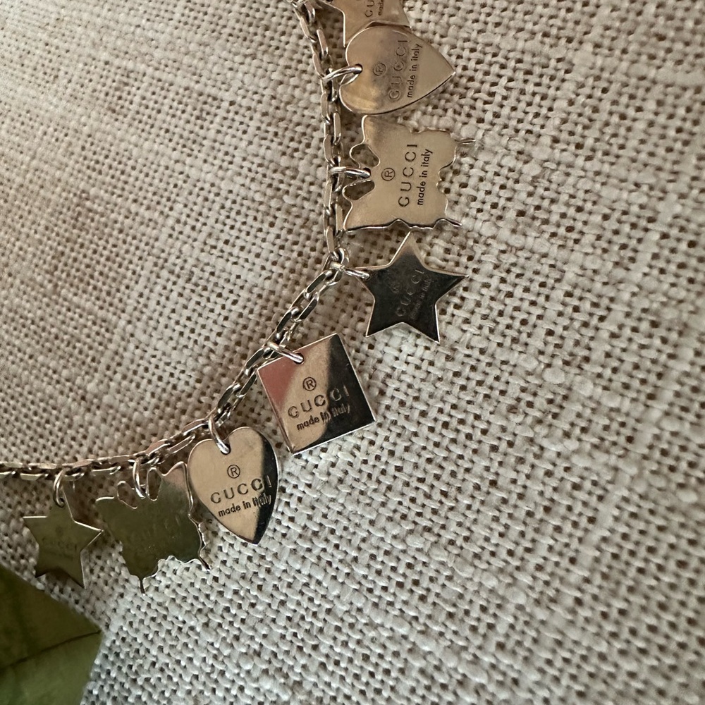 Gucci Silver Heart Charm Necklace - Silver - Picture 2 of 3